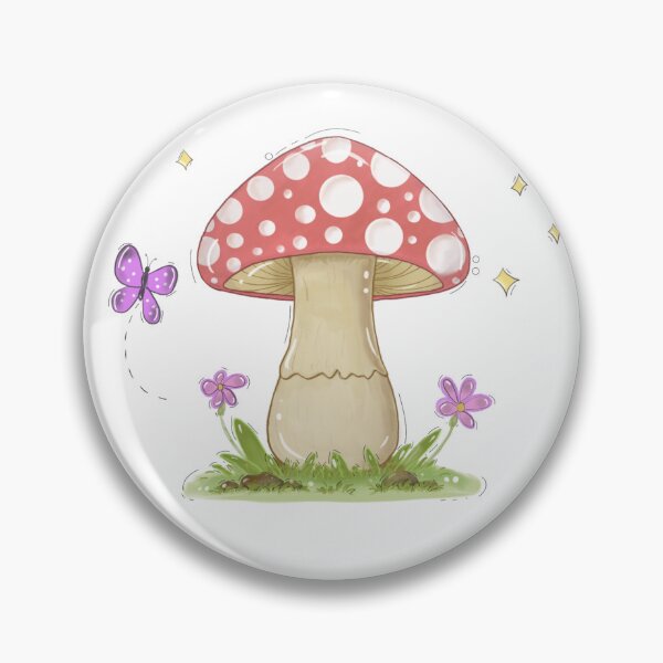 Item preview, Red Mushroom & Butterfly – Hand-drawn Digital Art & Wallpaper designed and sold by MyVisionaryHuez.