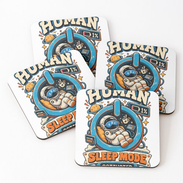 Item preview, Human Sleep Mode Activated – Funny Tired Astronaut Coffee Lover designed and sold by NarpLTD.