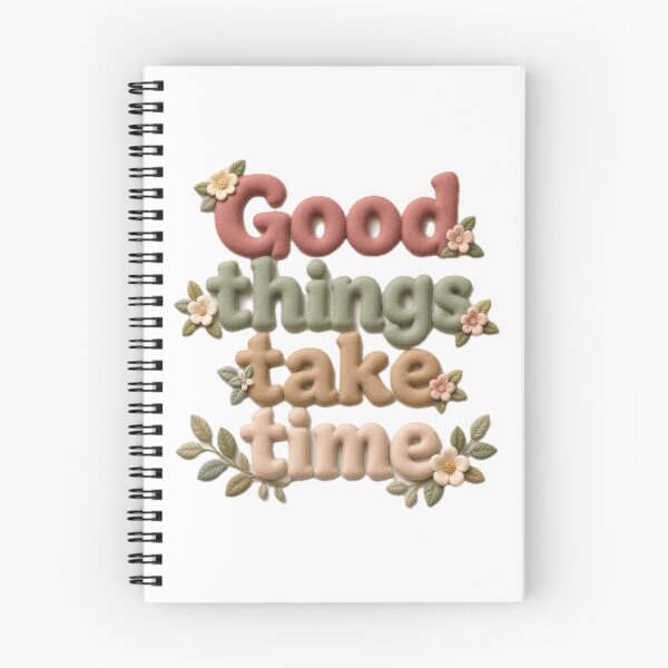 Item preview, Good Things Take Time Floral Typography designed and sold by HappyOops.