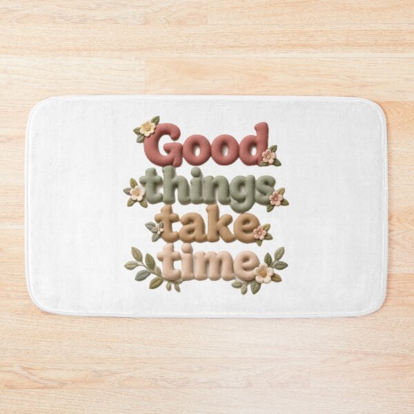 Item preview, Good Things Take Time Floral Typography designed and sold by HappyOops.