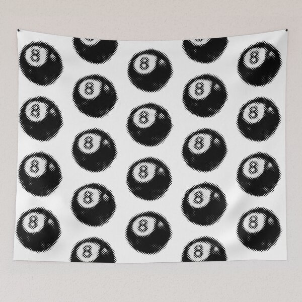 Item preview, 8 ball billiards black halftone vintage  designed and sold by HexRelic.