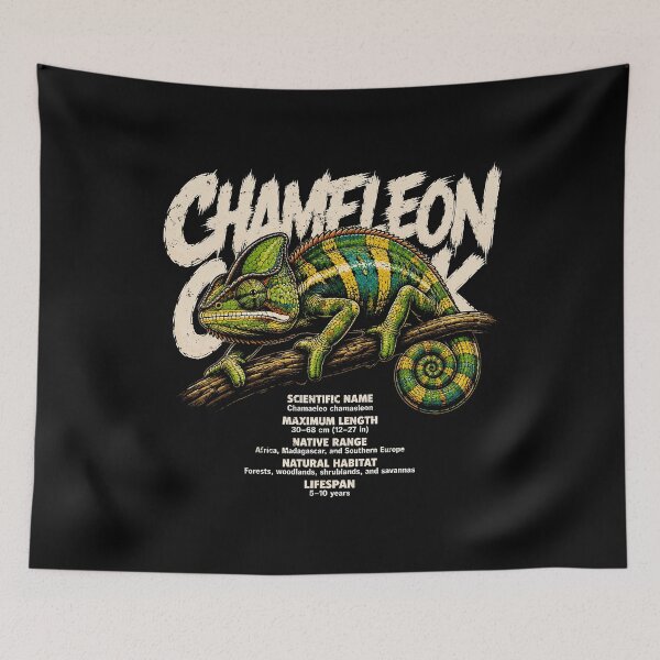 Item preview, Colorful chameleon illustration with scientific details designed and sold by rafaeltto.