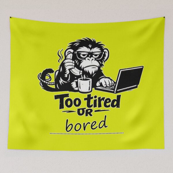 Item preview, Too Tired Monkey – Funny Workday Cartoon Design designed and sold by Cabrasco.