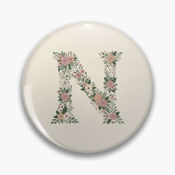 Item preview, Decorative Floral Letter N Botanical Monogram designed and sold by ITCHAWAWAA.