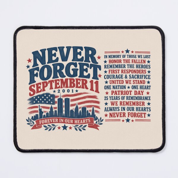 Item preview, 9/11 25th Anniversary, 25th Anniversary 9/11 Memorial, Never Forget Patriotic, September 11 Remembrance, Patriotic American Flag designed and sold by Cchotlan.