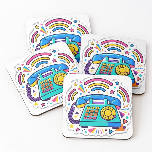 Item preview, Retro Telephone Sticker | Colorful Rotary Phone Sticker | Vibrant Pop Art Vinyl Decal designed and sold by RoyArt0.