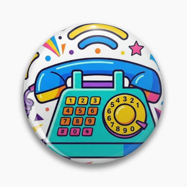 Item preview, Retro Telephone Sticker | Colorful Rotary Phone Sticker | Vibrant Pop Art Vinyl Decal designed and sold by RoyArt0.