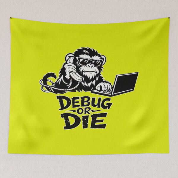 Artikelvorschau, Debug Monkey – Code Hard Debug Harder – Programmer Tech Design entworfen und verkauft von Cabrasco.