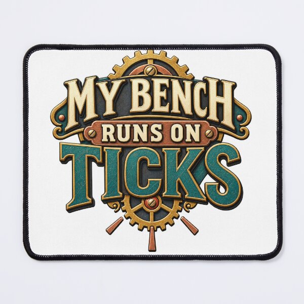 Item preview, My Bench Runs on Ticks – Clock Repair Humor designed and sold by UrbanCanvvas.
