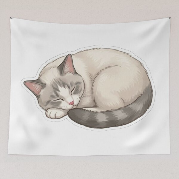 Item preview, Cute Sleeping BB Cat - Cozy Kitty Art designed and sold by PetalsPaws.