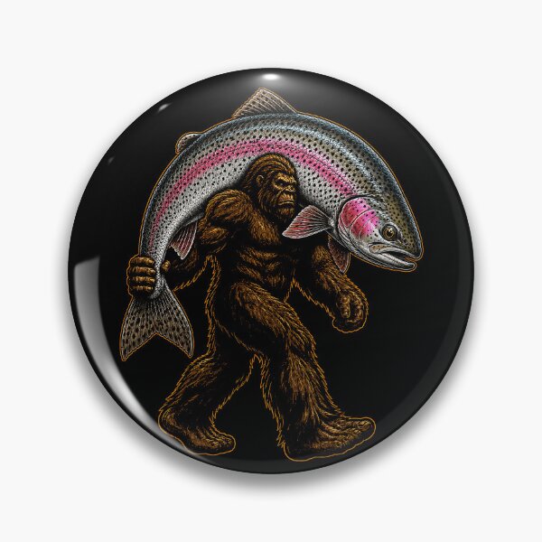 Item preview, Bigfoot carrying a giant rainbow trout designed and sold by rafaeltto.