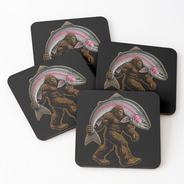 Item preview, Bigfoot carrying a giant rainbow trout designed and sold by rafaeltto.