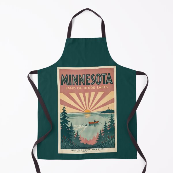 Item preview, Minnesota State Illustration Travel Art Vintage designed and sold by KrisSidDesigns.