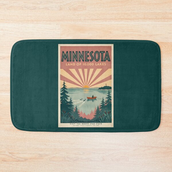 Item preview, Minnesota State Illustration Travel Art Vintage designed and sold by KrisSidDesigns.