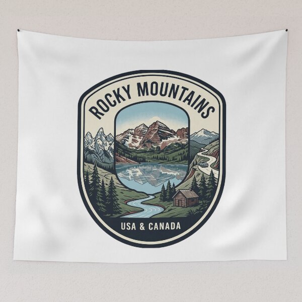 Item preview, Rocky Mountains National Park Vintage Travel Badge designed and sold by k3rstman1.