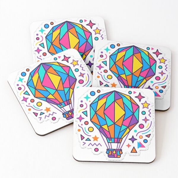 Item preview, Geometric Hot Air Balloon Sticker | Colorful Pop Art Sticker | Vibrant Vinyl Decal designed and sold by RoyArt0.