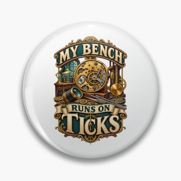 Item preview, My Bench Runs on Ticks – Illustrated Horologist Gift designed and sold by UrbanCanvvas.