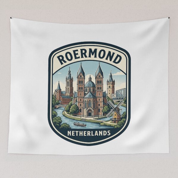 Item preview, Vintage Roermond Netherlands Travel Badge Landmark designed and sold by k3rstman1.