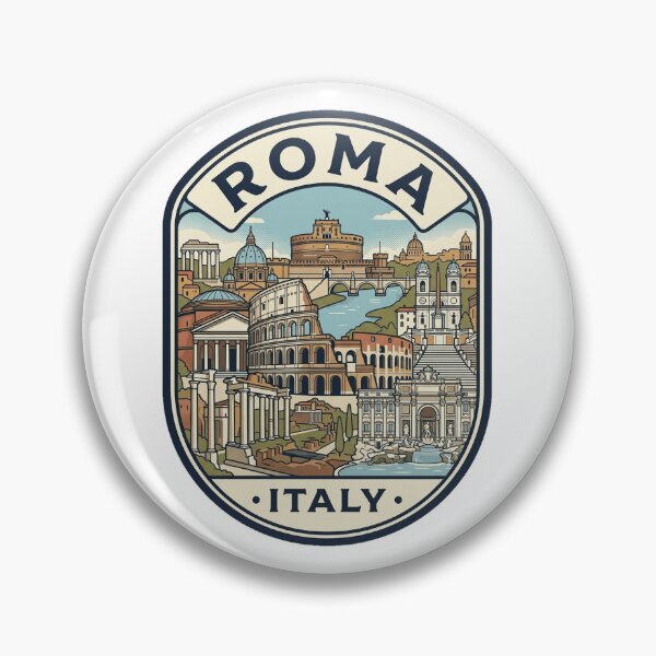 Item preview, Vintage Rome Italy Travel Badge Illustration designed and sold by k3rstman1.