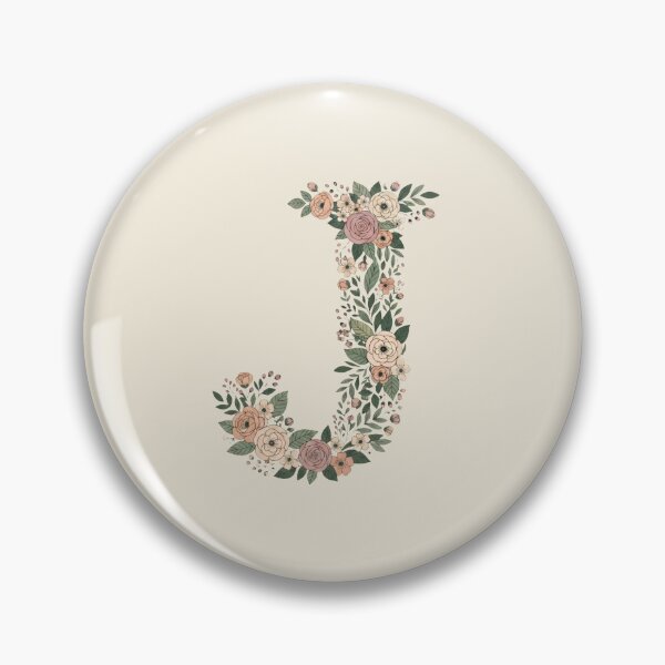 Item preview, Decorative Floral Letter J Botanical Monogram designed and sold by ITCHAWAWAA.