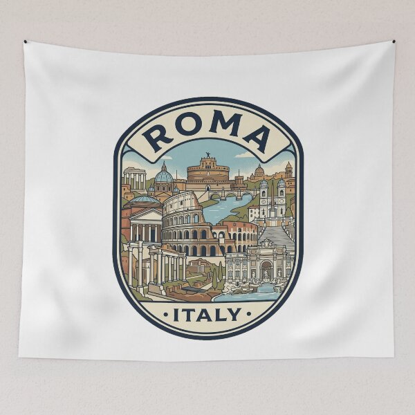 Item preview, Vintage Rome Italy Travel Badge Illustration designed and sold by k3rstman1.