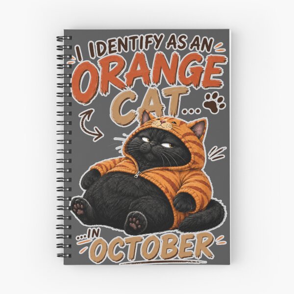 Item preview, Orange Cat in Training | Black Cat Autumn Humor designed and sold by UUniqueIImprint.