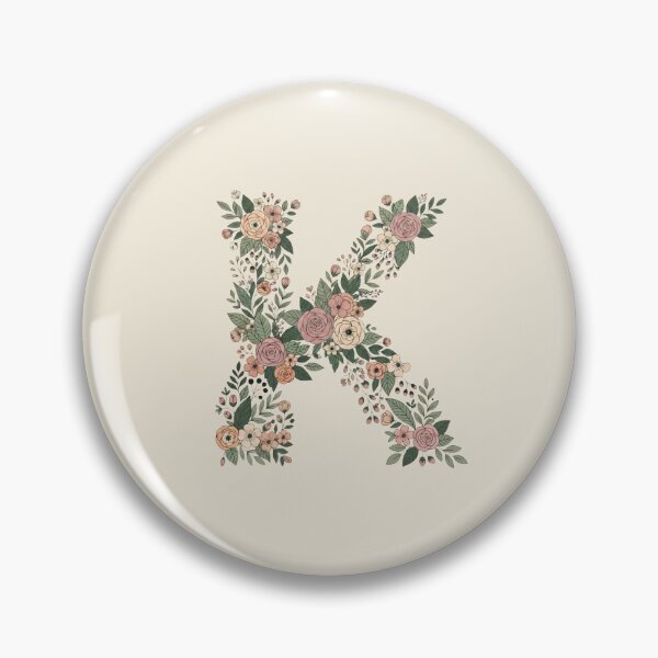 Item preview,  Decorative Floral Letter K Botanical Monogram designed and sold by ITCHAWAWAA.