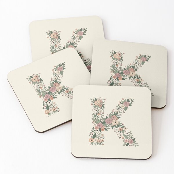 Item preview,  Decorative Floral Letter K Botanical Monogram designed and sold by ITCHAWAWAA.