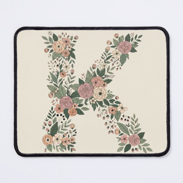 Item preview, Decorative Floral Letter K Botanical Monogram designed and sold by ITCHAWAWAA.