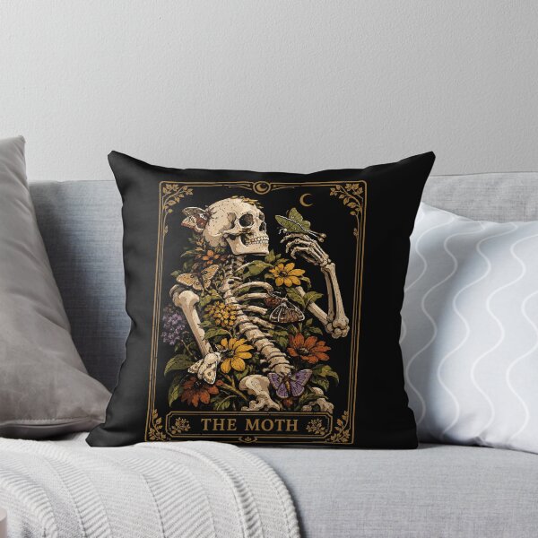 Item preview, Skeleton with Moths and Flowers Art Print Halloween designed and sold by rafaeltto.
