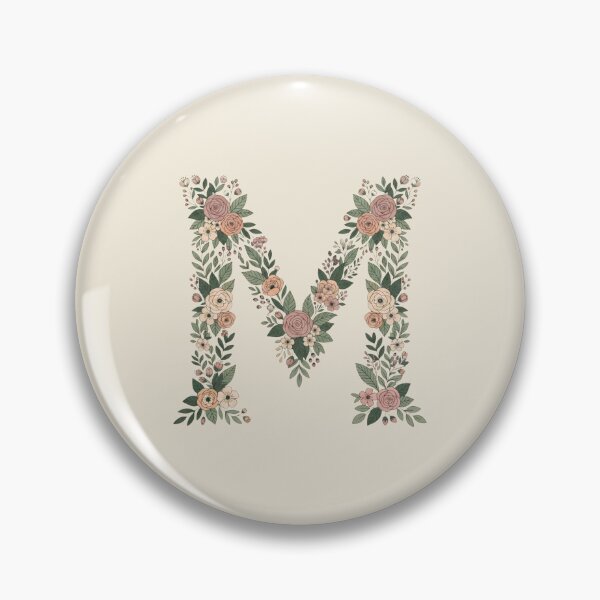 Item preview, Decorative Floral Letter M Botanical Monogram designed and sold by ITCHAWAWAA.