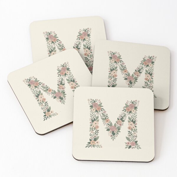 Item preview, Decorative Floral Letter M Botanical Monogram designed and sold by ITCHAWAWAA.
