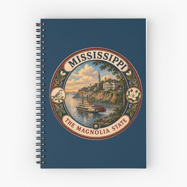 Item preview, Mississippi Landscape Illustration Travel Art Badge designed and sold by KrisSidDesigns.