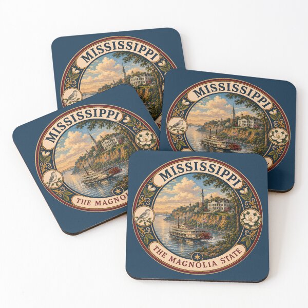 Item preview, Mississippi Landscape Illustration Travel Art Badge designed and sold by KrisSidDesigns.