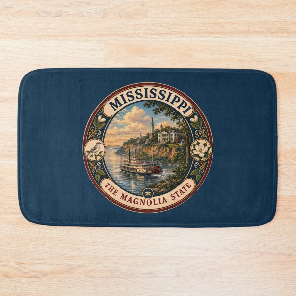 Item preview, Mississippi Landscape Illustration Travel Art Badge designed and sold by KrisSidDesigns.