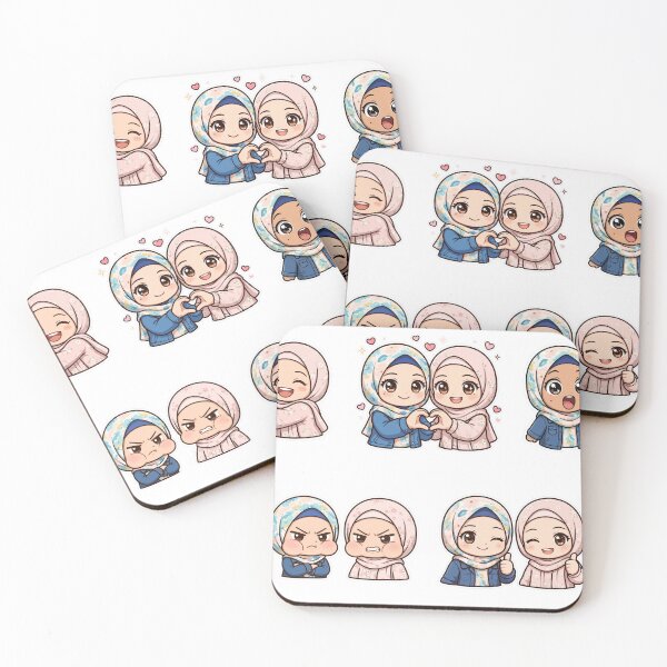 Item preview, Cute Muslim Best Friends designed and sold by GoldenSparkleShop.