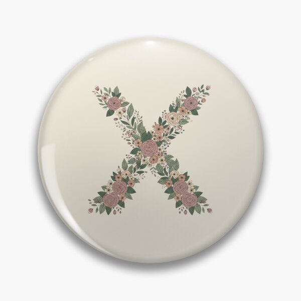 Item preview, Decorative Floral Letter X Botanical Monogram designed and sold by ITCHAWAWAA.
