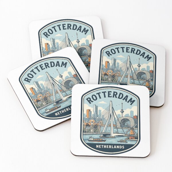 Item preview, Rotterdam Netherlands Vintage City Skyline Travel Badge designed and sold by k3rstman1.