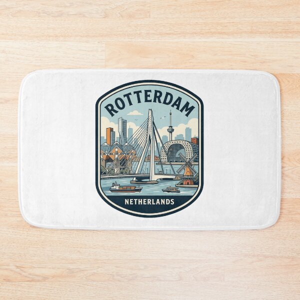 Item preview, Rotterdam Netherlands Vintage City Skyline Travel Badge designed and sold by k3rstman1.