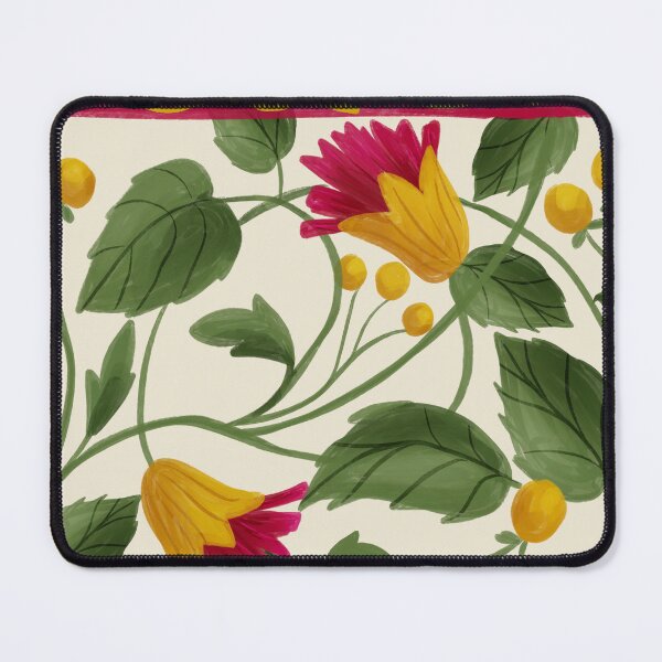 Item preview, Antique Medieval Heraldic Trailing Floral Vine with Crimson Border Stripe designed and sold by aneladesigns.