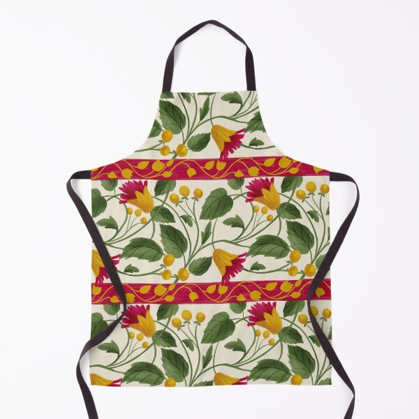 Item preview, Antique Medieval Heraldic Trailing Floral Vine with Crimson Border Stripe designed and sold by aneladesigns.