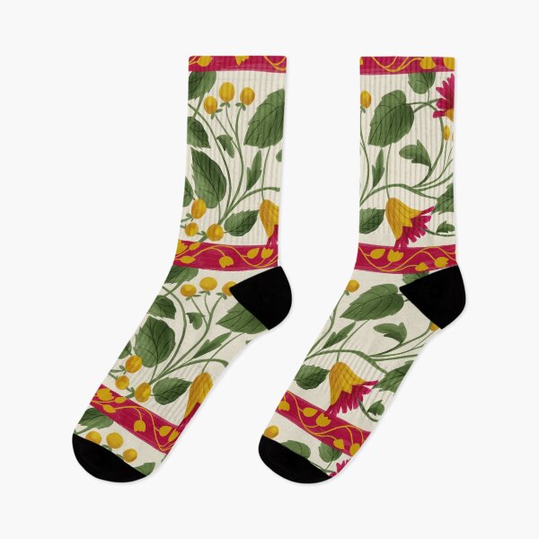 Item preview, Antique Medieval Heraldic Trailing Floral Vine with Crimson Border Stripe  designed and sold by aneladesigns.