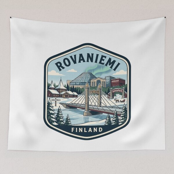 Item preview, Rovaniemi Finland Arctic Circle Travel Badge designed and sold by k3rstman1.