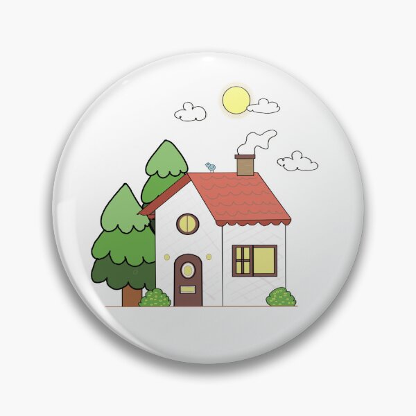 Item preview, Cozy Cottage & Little Bird – Hand-drawn Digital Art & Wallpaper designed and sold by MyVisionaryHuez.