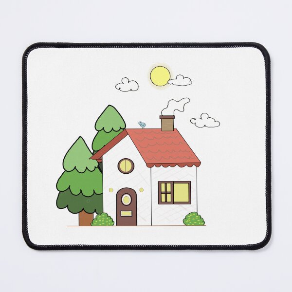 Item preview, Cozy Cottage & Little Bird – Hand-drawn Digital Art & Wallpaper designed and sold by MyVisionaryHuez.