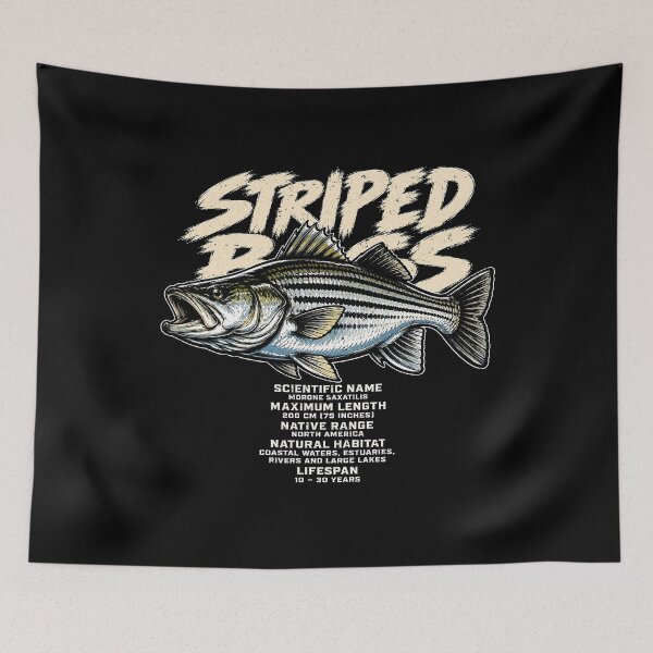 Item preview, Striped Bass Vintage Fishing Art Design designed and sold by rafaeltto.