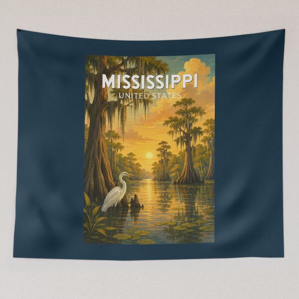 Item preview, Mississippi Illustration Travel Art Vintage designed and sold by KrisSidDesigns.
