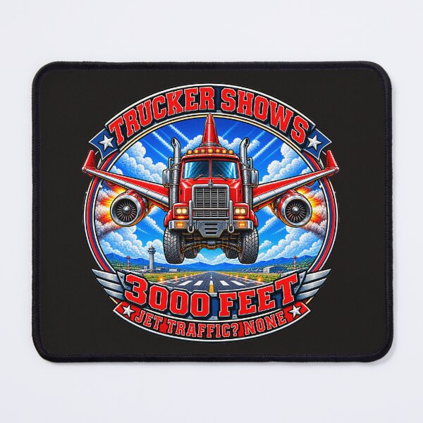 Item preview, Flying Jet Semi Truck - 3000 Feet Trucker Emblem designed and sold by NomadForge.