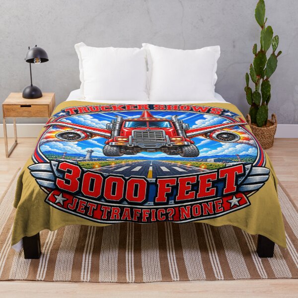 Item preview, Flying Jet Semi Truck - 3000 Feet Trucker Emblem designed and sold by NomadForge.