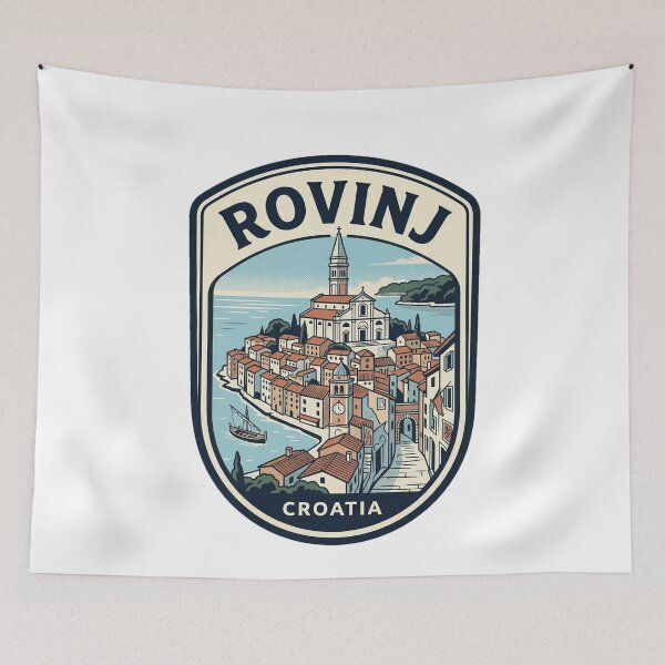 Item preview, Rovinj Croatia Vintage Travel Poster Emblem designed and sold by k3rstman1.